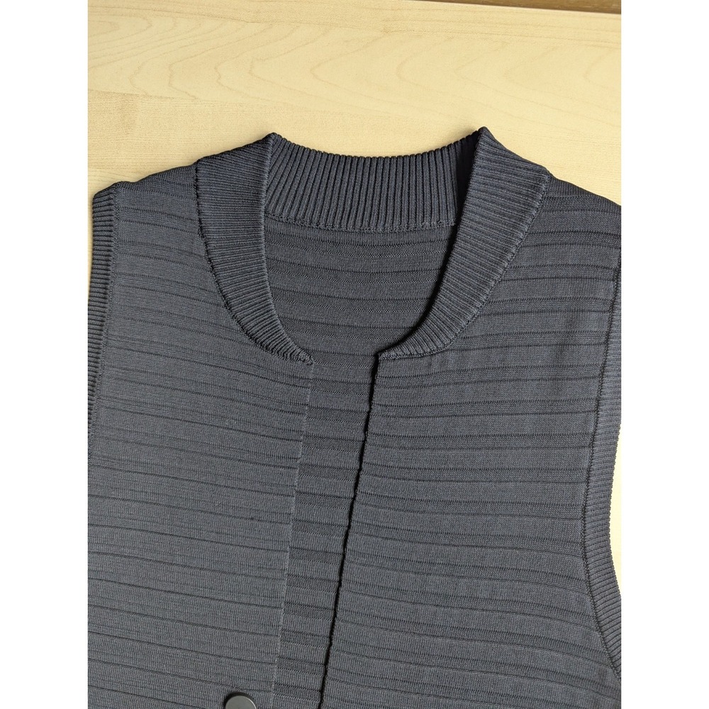 Acciaio Made In Italy Wool Cashmere Long Jacket Vest Navy Nautical Wear to Work - Picture 4 of 11